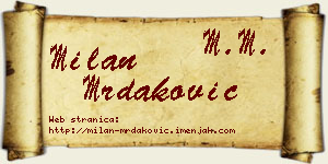 Milan Mrdaković vizit kartica